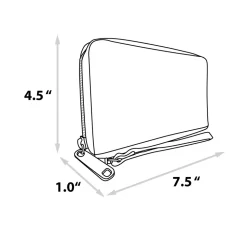 PU Zip Around Wallet Rectangle - Skelanimals Diego the Bat I STILL BITE Pose White/Gray/Black/Red