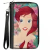 PU Zip Around Wallet Rectangle - The Little Mermaid Ariel Fixing Hair Pose