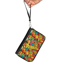 PU Zip Around Wallet Rectangle - POST FRUITY PEBBLES Logo and Vivid Cereal Multi Color