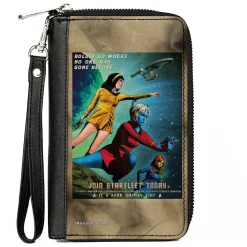 PU Zip Around Wallet Rectangle - Classic Star Trek JOIN STARFLEET TODAY Member Group Pose