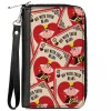 PU Zip Around Wallet Rectangle - Alice in Wonderland Queen of Hearts OFF WITH THEIR HEADS Cards Stacked