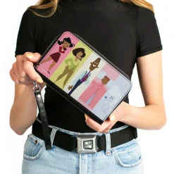 PU Zip Around Wallet Rectangle - The Proud Family Pose Blocks Multi Pastel