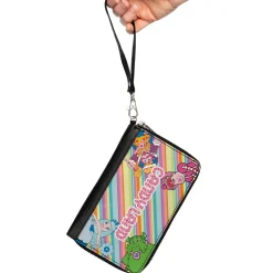 PU Zip Around Wallet Rectangle - CANDY LAND Characters and Title Logo Stripe Multi Color