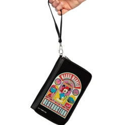 PU Zip Around Wallet Rectangle - Animaniacs WAKKO WARNER APPETITE FOR DESCTRUCTION Pose Black