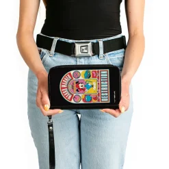 PU Zip Around Wallet Rectangle - Animaniacs WAKKO WARNER APPETITE FOR DESCTRUCTION Pose Black