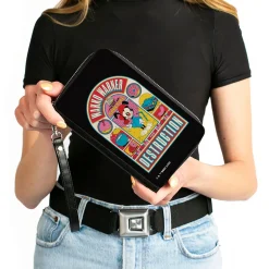 PU Zip Around Wallet Rectangle - Animaniacs WAKKO WARNER APPETITE FOR DESCTRUCTION Pose Black