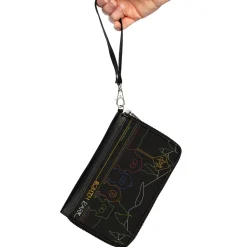 PU Zip Around Wallet Rectangle - SOUTH PARK Boys at Bus Line Silhouette Black/Multi Color
