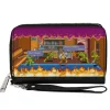 PU Zip Around Wallet Rectangle - Teenage Mutant Ninja Turtles Battle Rocksteady Arcade Scene