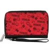 PU Zip Around Wallet Rectangle - PEANUTS Gang Six Character and Title Logo Collage Red/Black