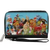 PU Zip Around Wallet Rectangle - The Muppets Character Group Pose Portrait Blue