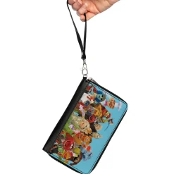 PU Zip Around Wallet Rectangle - The Muppets Character Group Pose Portrait Blue