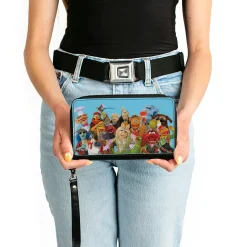 PU Zip Around Wallet Rectangle - The Muppets Character Group Pose Portrait Blue