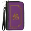 PU Zip Around Wallet Rectangle - Fantastic Beasts The Crimes of Grindelwald MINISTRY OF MAGIC Icon Purple/Gold