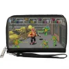 PU Zip Around Wallet Rectangle - Teenage Mutant Ninja Turtles and Bebop Arcade Battle Scene