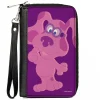 PU Zip Around Wallet Rectangle - Blue's Clues Magenta Full Body Smiling Pose Pinks
