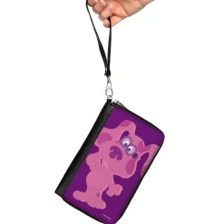 PU Zip Around Wallet Rectangle - Blue's Clues Magenta Full Body Smiling Pose Pinks