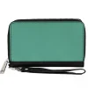 PU Zip Around Wallet Rectangle - Teal