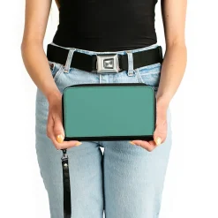 PU Zip Around Wallet Rectangle - Teal