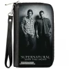 PU Zip Around Wallet Rectangle - SUPERNATURAL Winchster Brothers Black/White