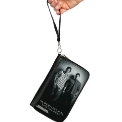 PU Zip Around Wallet Rectangle - SUPERNATURAL Winchster Brothers Black/White