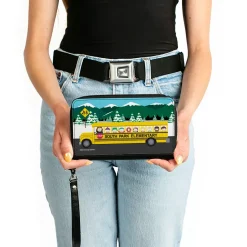 PU Zip Around Wallet Rectangle - SOUTH PARK ELEMENTARY School Bus Character Group Scene