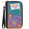PU Zip Around Wallet Rectangle - Furby KEEP OUT FURBY & BESTIE ONLY Fur Icons Multi Color