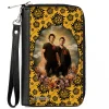 PU Zip Around Wallet Rectangle - Supernatural Winchester Brothers Saints and Sinners Pose and Icon Yellow/Black