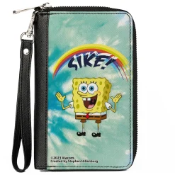 PU Zip Around Wallet Rectangle - SpongeBob SquarePants Rainbow SIKE! Pose Blues
