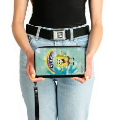 PU Zip Around Wallet Rectangle - SpongeBob SquarePants Rainbow SIKE! Pose Blues