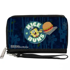 PU Zip Around Wallet Rectangle - SpongeBob SquarePants NICE BUNS Pose Blues