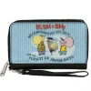 PU Zip Around Wallet Rectangle - ED EDD N EDDY JAWBREAKERS Pose and Title Logo Blues