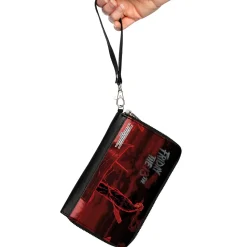 PU Zip Around Wallet Rectangle - FRIDAY THE 13TH Jason Boat Scene Black/Reds/White