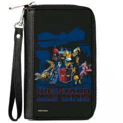 PU Zip Around Wallet Rectangle - Transformers Autobots WE STAND AS ONE Group Pose Black/Blue/Red