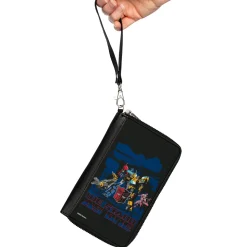 PU Zip Around Wallet Rectangle - Transformers Autobots WE STAND AS ONE Group Pose Black/Blue/Red