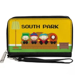 PU Zip Around Wallet Rectangle - SOUTH PARK Boys 8-Bit Couch Pose Yellow