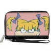 PU Zip Around Wallet Rectangle - Rugrats Angelica Face CLOSE-UP Pink