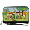 PU Zip Around Wallet Rectangle - Peanuts Gang Backyard Baseball Group Pose