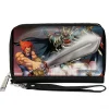 PU Zip Around Wallet Rectangle - ThunderCats Lion-O and Mumm-Ra Sword of Omens Pose