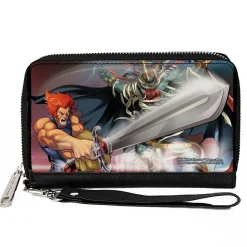 PU Zip Around Wallet Rectangle - ThunderCats Lion-O and Mumm-Ra Sword of Omens Pose