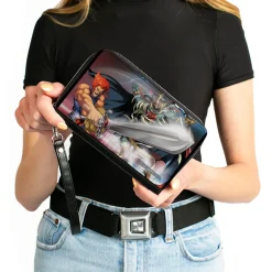 PU Zip Around Wallet Rectangle - ThunderCats Lion-O and Mumm-Ra Sword of Omens Pose