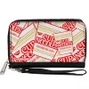 PU Zip Around Wallet Rectangle - NISSIN CUP NOODLES Cups Stacked White/Red/Dark Yellow