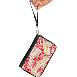 PU Zip Around Wallet Rectangle - NISSIN CUP NOODLES Cups Stacked White/Red/Dark Yellow