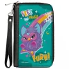 PU Zip Around Wallet Rectangle - Furby Purple Furby FREE YOUR INNER FURB Rainbow Pose Teal/Multi Color