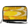 PU Zip Around Wallet Rectangle - Spots Stacked Weathered Yellows/Browns
