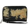PU Zip Around Wallet Rectangle - GAME OF THRONES World Map Westeros and Essos Grays/Tans