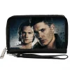 PU Zip Around Wallet Rectangle - Supernatural Winchester Brothers CLOSE-UP Pose Grays