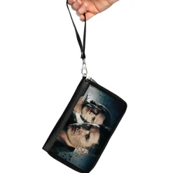 PU Zip Around Wallet Rectangle - Supernatural Winchester Brothers CLOSE-UP Pose Grays