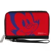 PU Zip Around Wallet Rectangle - Animaniacs Yakko Smiling Face Close-Up Red Blue
