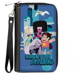 PU Zip Around Wallet Rectangle - Steven Universe LADIES LOVE A HERO Group Pose Blues