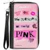 PU Zip Around Wallet Rectangle - MEAN GIRLS Plastics Quotes Collage Pinks